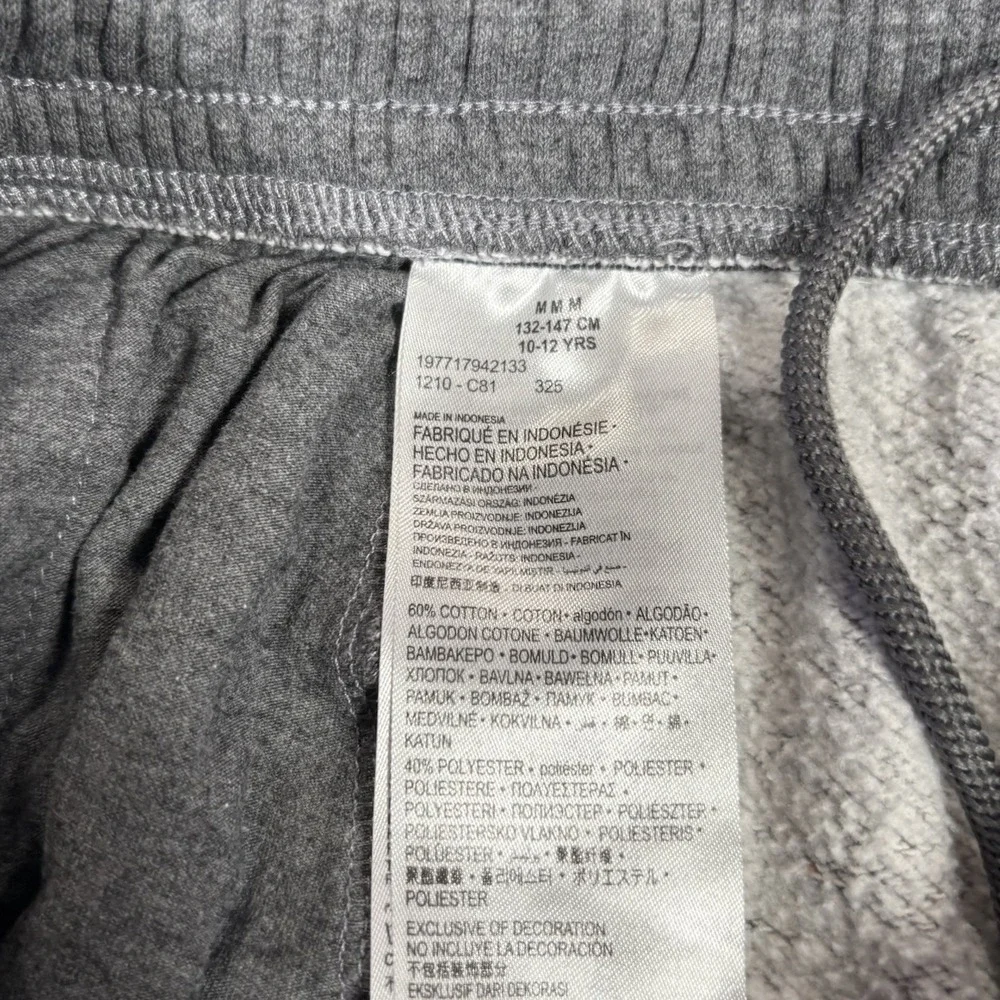 Nike 3Brand Sweatpants Youth Boys M Gray Fleece Cargo Straight Open Hem Baggy